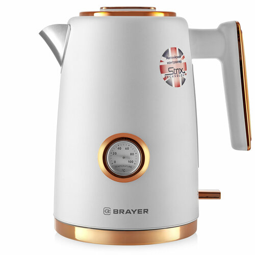 Чайник электрический 17Л 2200ВТ диск контр VnQ by STRIX термометр нерж сталь БЕЛ BRAYER 488700₽