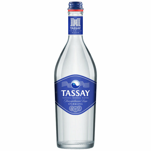 TASSAY природная питьевая вода, газированная, стекло 0.75 л (6штук)