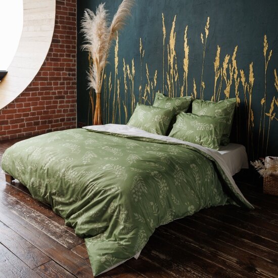 Двуспальный комплект постельного белья Волшебная Ночь Grass с наволочками 50х70