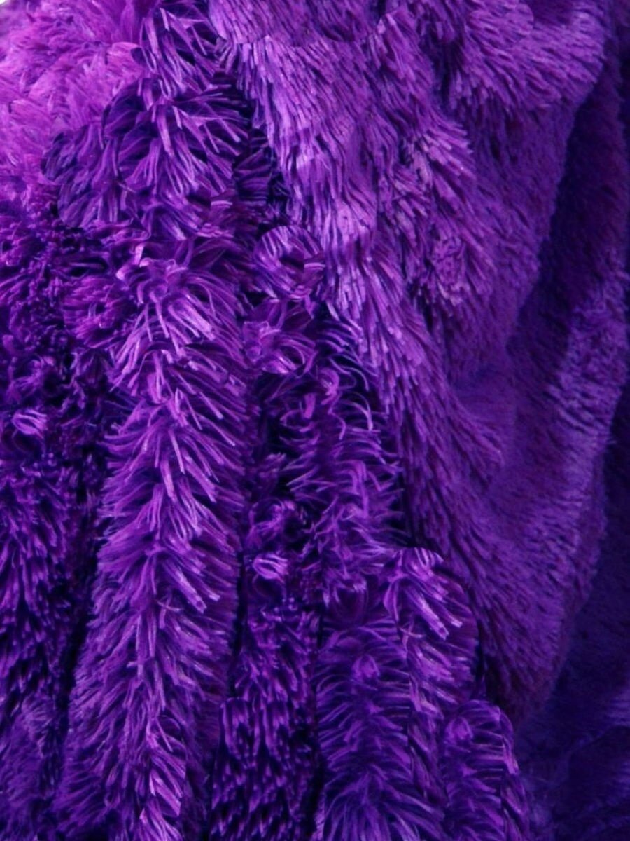 Мягкий плед Евро "Мех" LUSNUG, 200x220см, фиолетовый