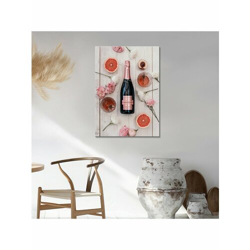 Картина на холсте с подрамником Розовое игристое 60х80