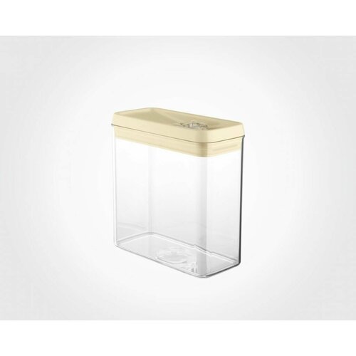 Контейнер для сыпучих 2,7л (20*10*20см), вакуумный замок, пластик, цвет беж.