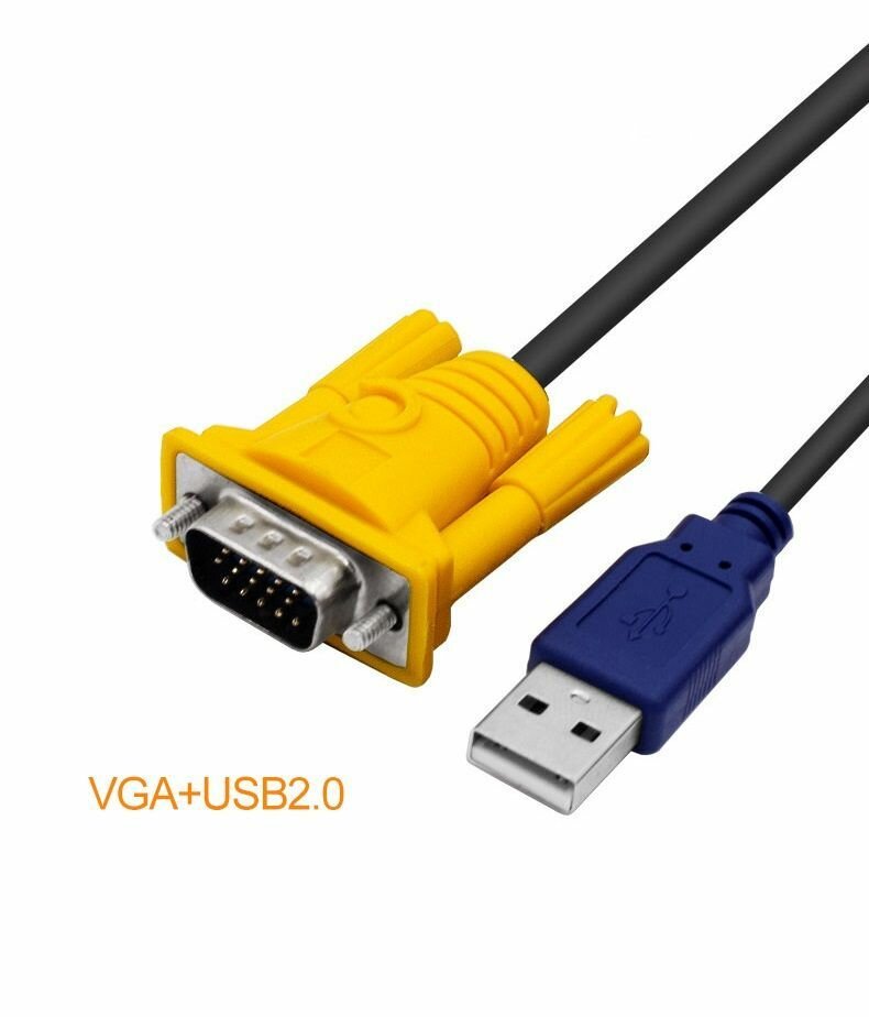 Кабель VGA+USB для KVM устройств USB A-B, VGA m-m 2 в 1