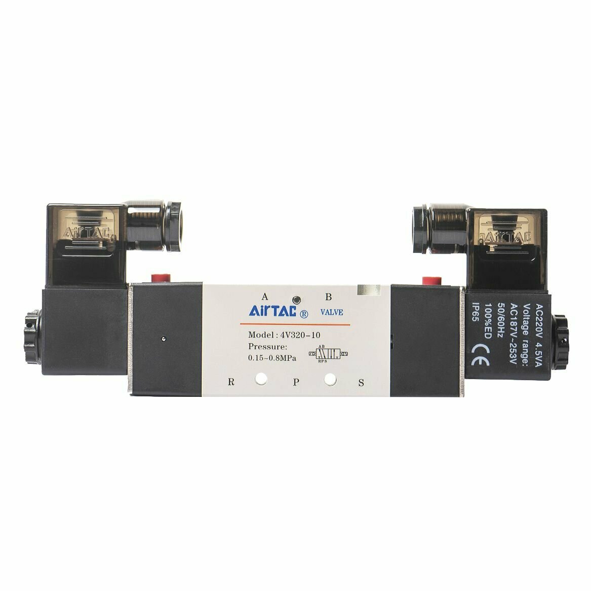 Пневмораспределитель Airtac 4V320-10 (4V32010BG) G3/8, 5/2 с двумя катушками 24 VDC