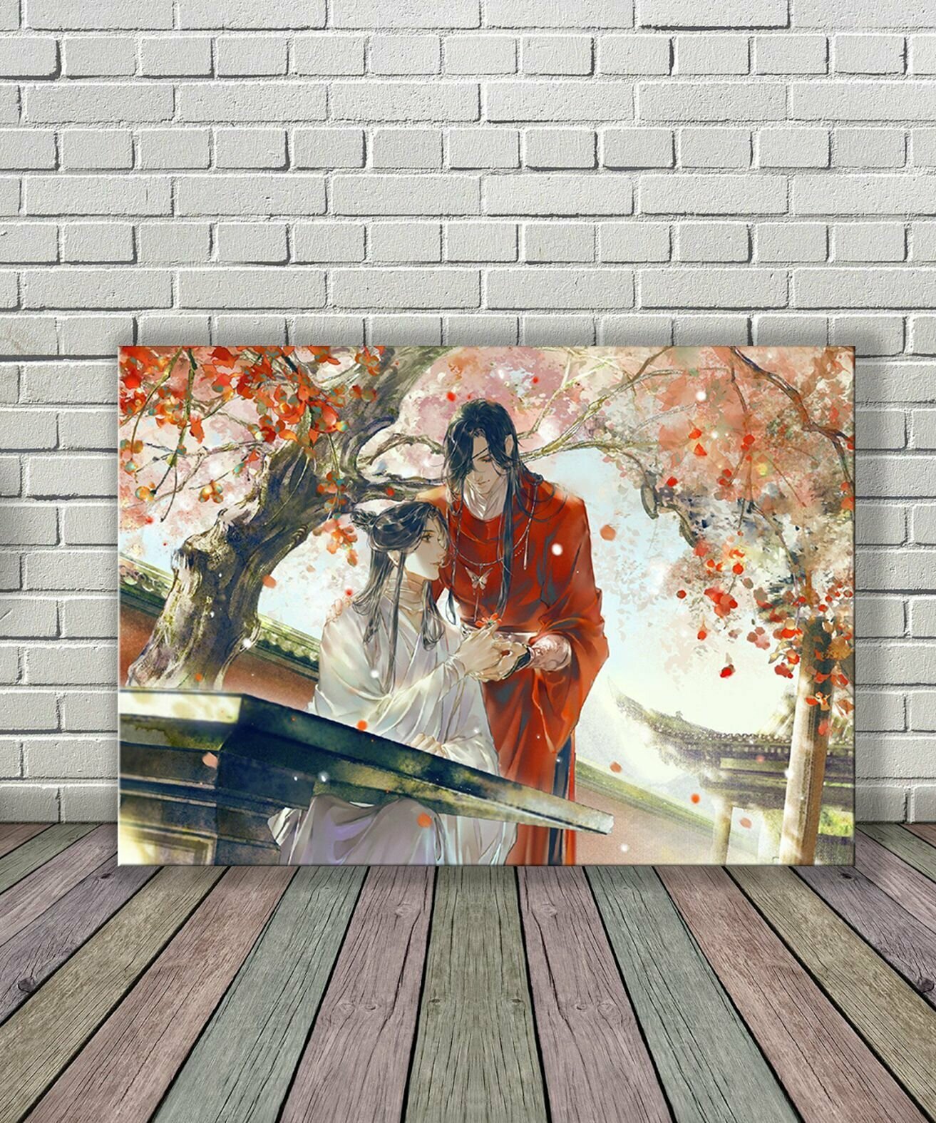 Картина на холсте для интерьера - Се Лянь и Хуа Чэн, аниме Благословение небожителей (8) 50х70 см