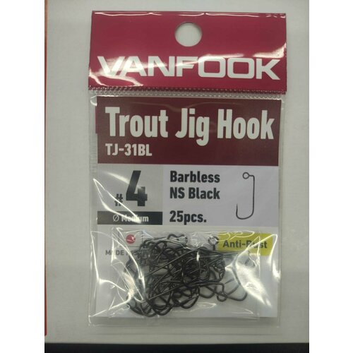 фото Крючок vanfook tj-31bl ns black #4, 25 pcs/pack