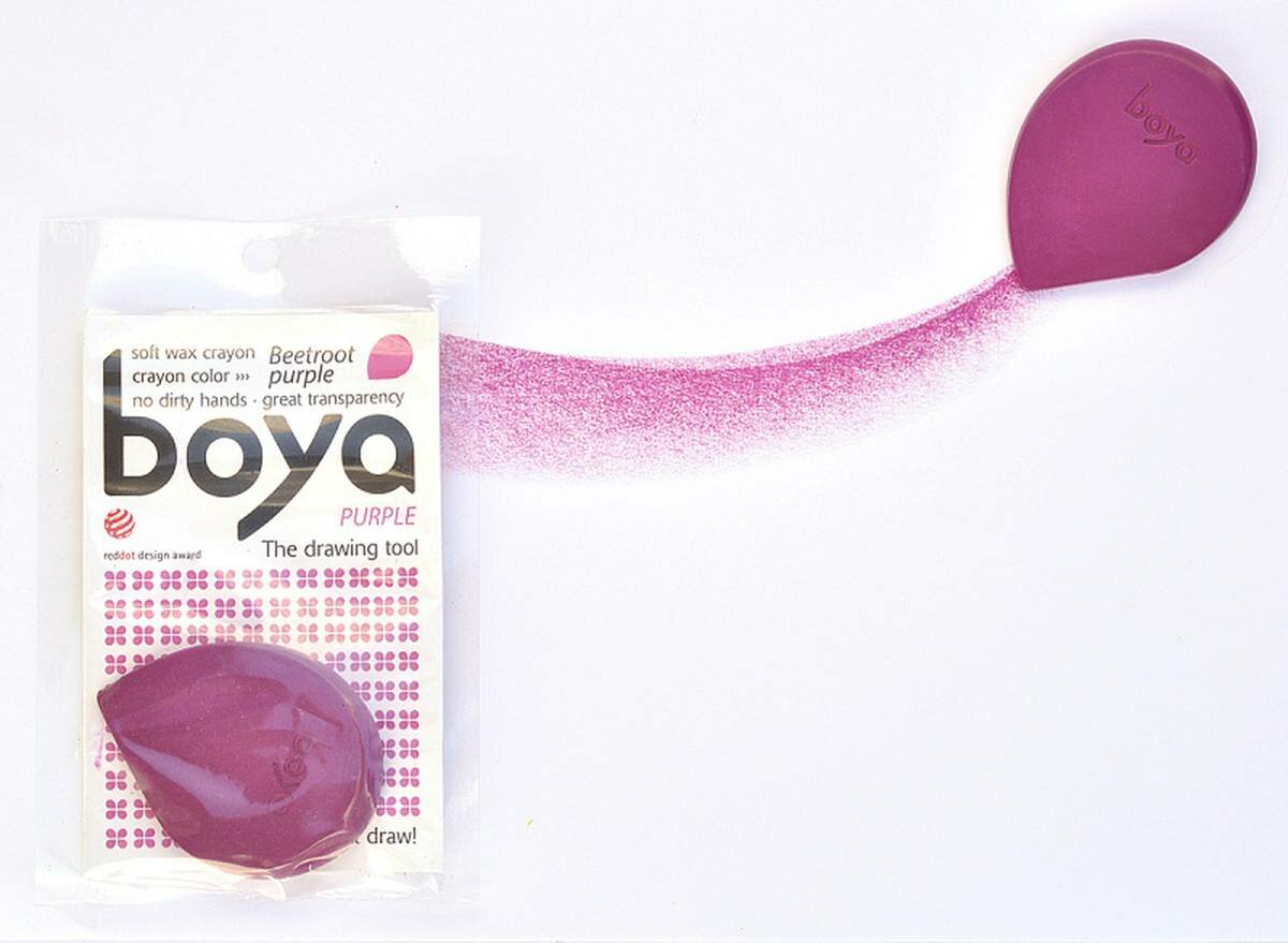 Мелок для рисования Boya, восковой, пастельный, пурпурный, 1 шт