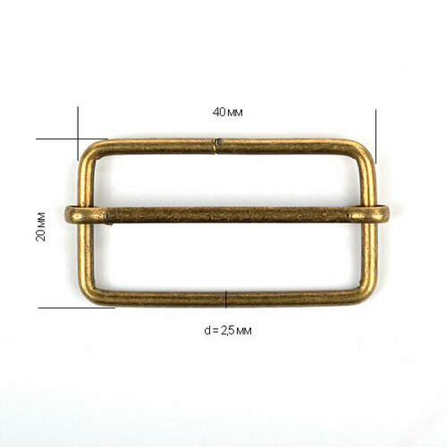 Шлевка TSW 40*20*2,5 мм. Цвет античная бронза 4 шт./уп