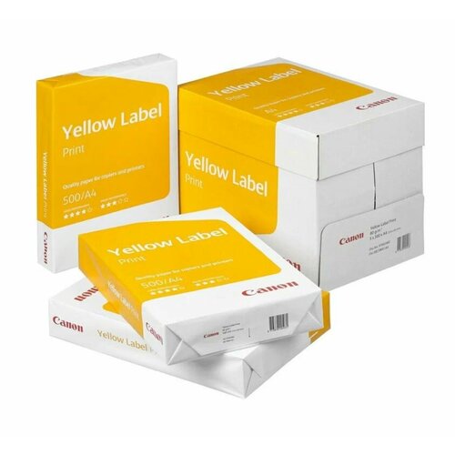 Офисная бумага Canon Yellow Label Print класс С, цвет желтый, формат А4, плотность 80 гр/м2, 500 листов (6821B001)