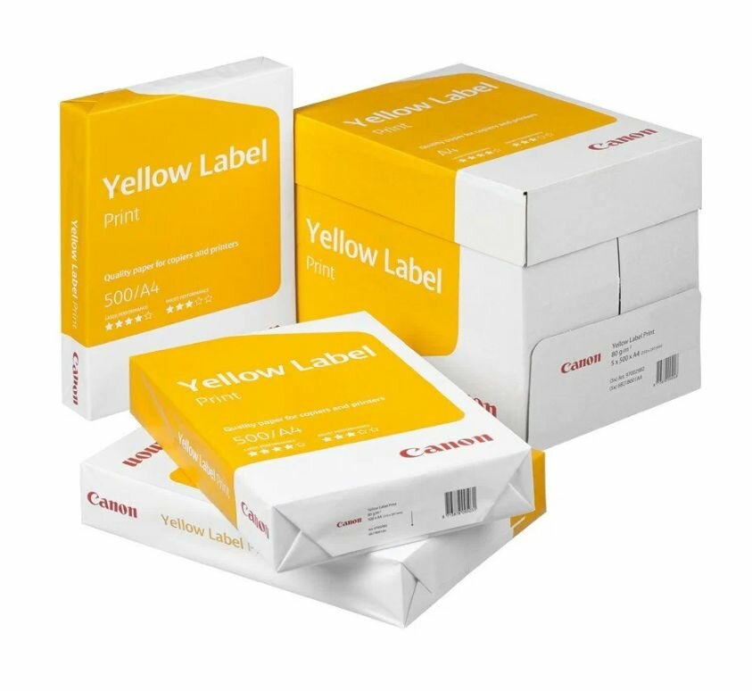 Офисная бумага Canon Yellow Label Print класс С цвет желтый формат А4 плотность 80 гр/м2 500 листов (6821B001)