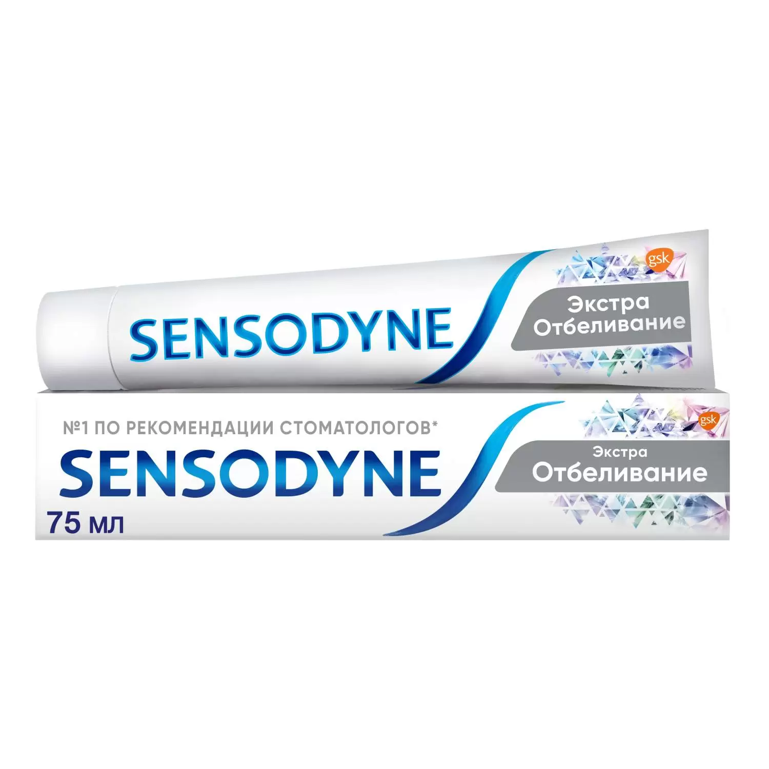 Зубная паста Sensodyne Экстра Отбеливание с фтором, для чувствительных зубов, восстановления естественной белизны зубов и защиты от кариеса, 75 мл