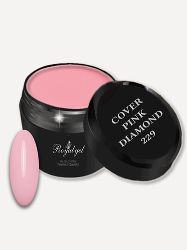 Изображение товара "COVER PINK DIAMOND 229" гель для наращивания ногтей камуфлирующий с глиттером Royal-gel 30 мл.