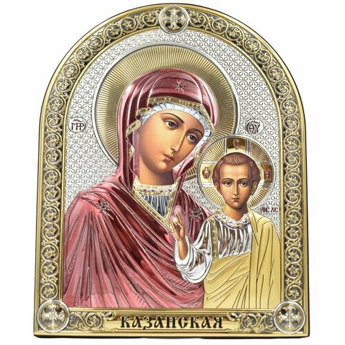 Икона Божией Матери Казанская 6391 (C/CT), 6.2х8.4 см, 1 шт., цвет: золотистый