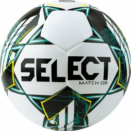 Мяч футбольный Select Match DВ V23, 0575360004, р.5, FIFA Basic, 32п, ПУ, гибр. сш, бело-зелено-черный