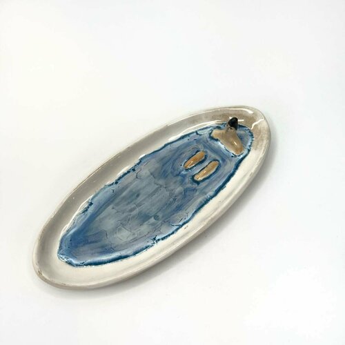 Тарелка керамическая овальная Море