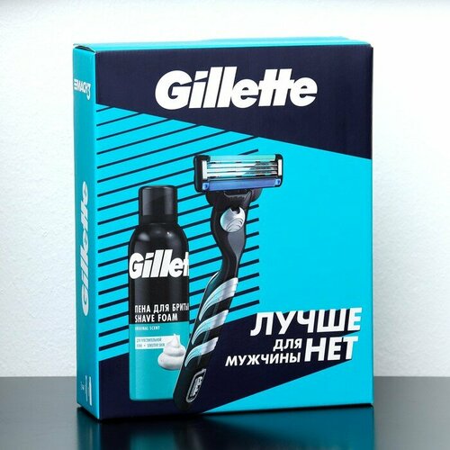 Набор Gillette MACH3 Бритва с 1 сменной кассетой и Пена для бритья Алоэ, 200 мл