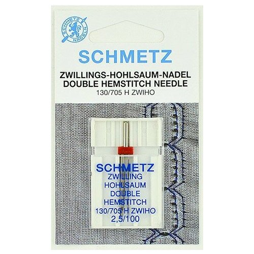 игла иглы schmetz hemstitch 130 705 h zwiho 2 5 100 для мережки двойные серебристый 2 шт Schmetz Иглы для мережки двойные ZWIHO №100/2.5