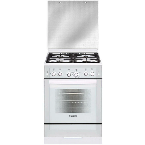 Плита Газовая Gefest ПГ 6300-02 0340 белый стеклянная крышка реш чугун 4795600₽
