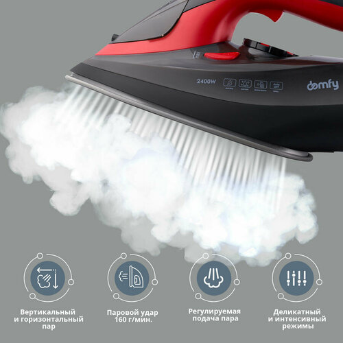 Утюг DOMFY DSC-EI502 2400Вт черныйкрасный 413000₽