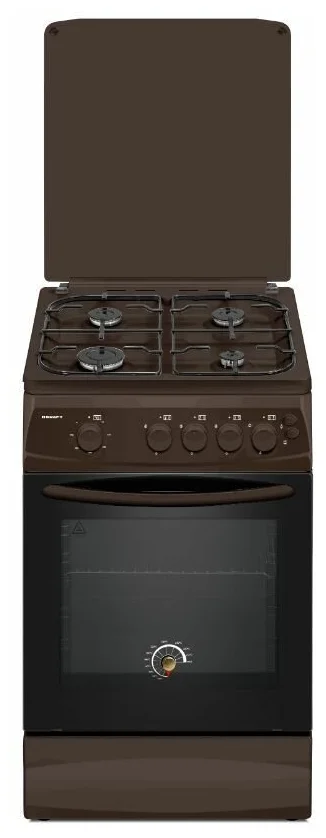 Газовая плита KRAFT KF-FSK5403AGBR, газ-контроль духовки, эмалированная, 4 конфорки, 58 л