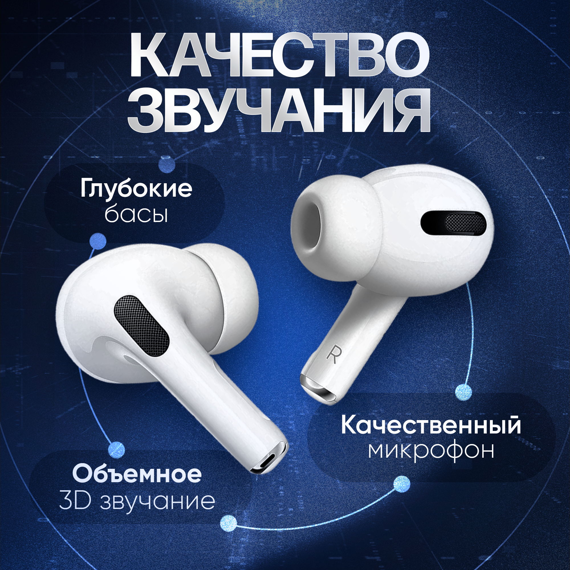 Наушники беспроводные с шумоподавлением / AIR Pro 2 для iOS / Android / Bluetooth 5.0 / беспроводные блютуз наушники / tws для android / Ios — фото 1