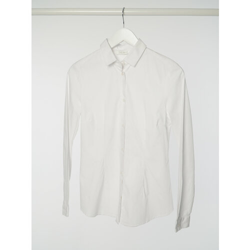фото Рубашка at.p.co, классический стиль, прилегающий силуэт, длинный рукав, однотонная, размер 46, белый