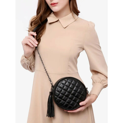 фото Сумка bianca rina ae-8209-2/bl, фактура стеганая, матовая, черный