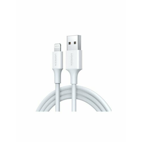 Кабель UGREEN US155 (80313) USB-A Male to Lightning Male Cable Nickel Plating ABS Shell White аксессуар ugreen us155 usb a lightning 2m black 80823