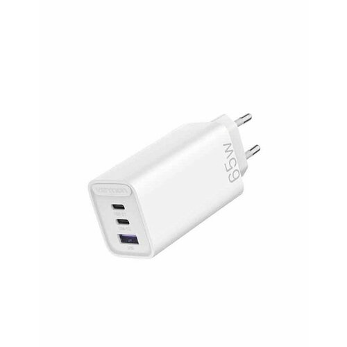 Кабель Vention 3-port USB(C+C+A) GaN Charger(65W/30W/30W) EU-Plug White (FEDW0-EU)