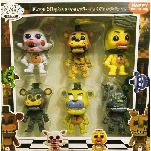 аниматроники игрушки фнаф 6 фигурки fnaf набор фигурок аниматроники Аниматроники игрушки фнаф 6 фигурки / Набор фигурок