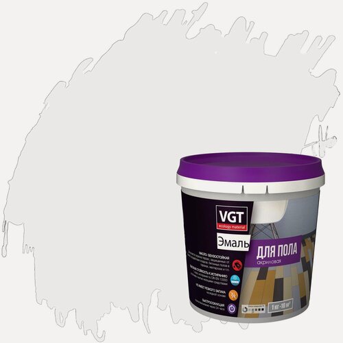 Изображение товара Эмаль акриловая для пола ВД-АК-1179 VGT Профи полуматовая (1кг) А (белая и под колеровку)