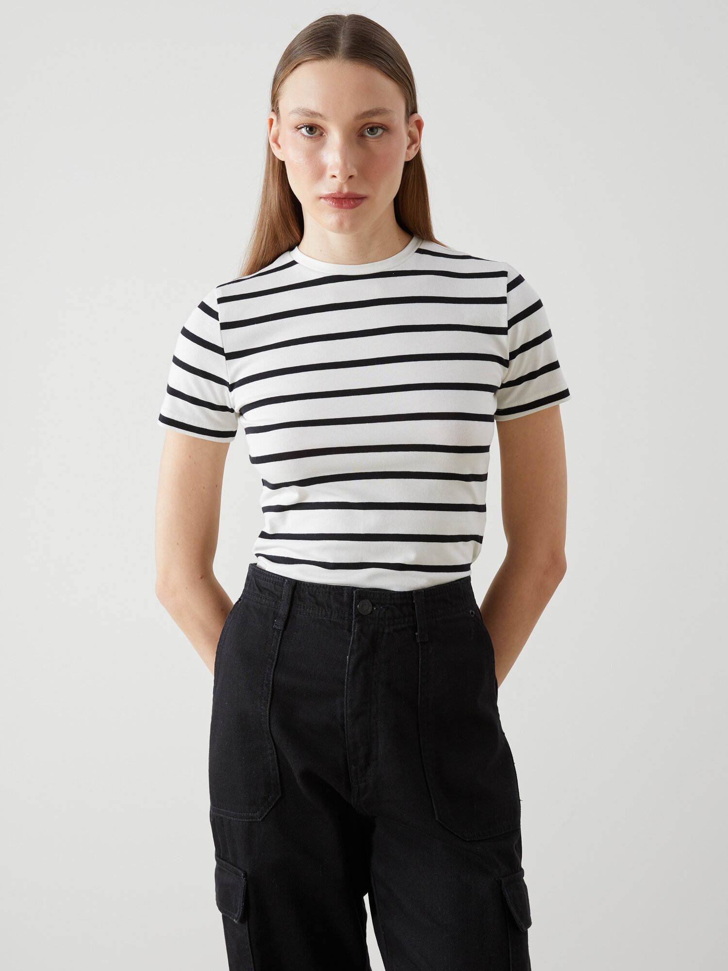 Футболка LC Waikiki, размер M, black striped