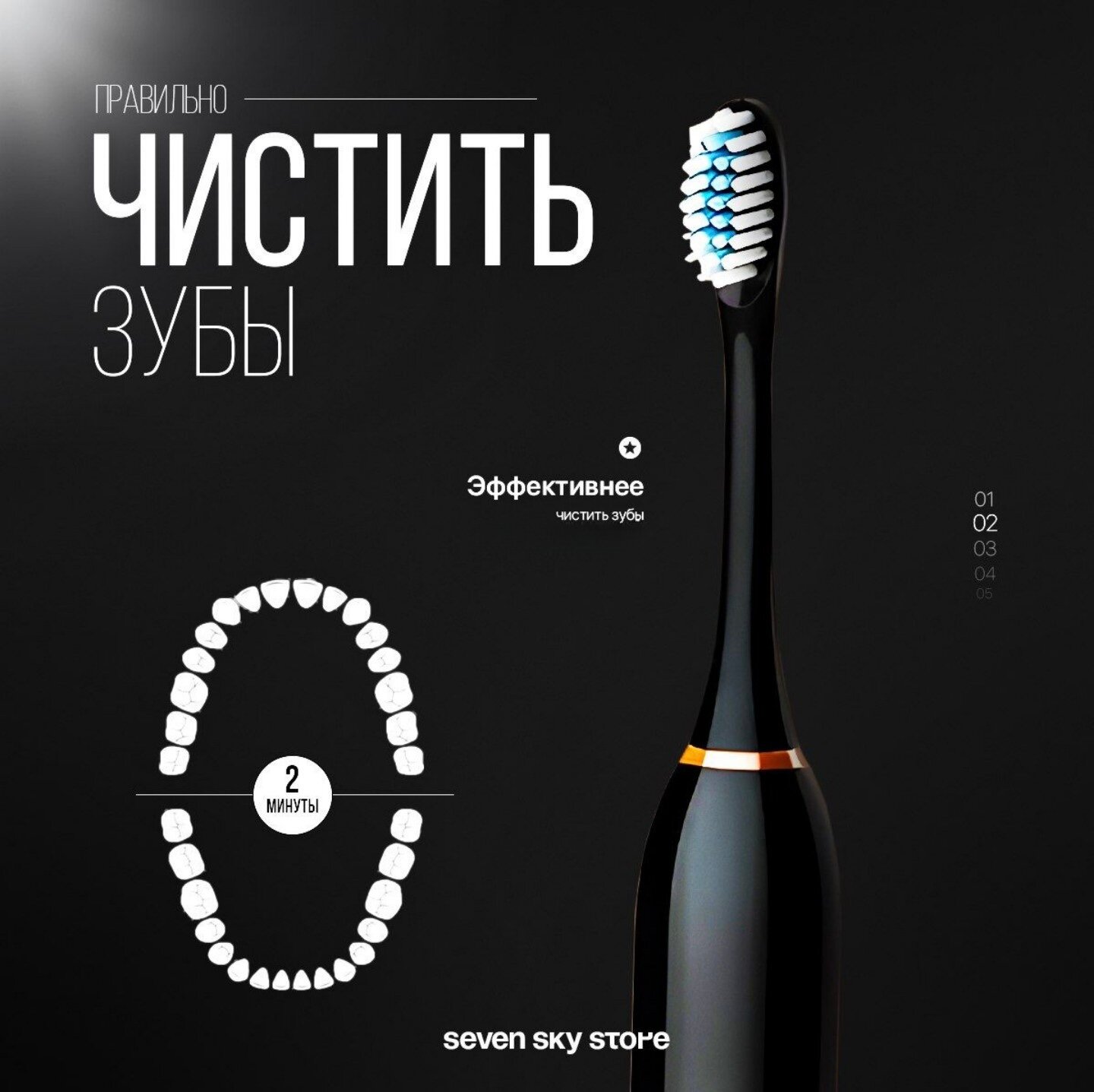 Изображение Электрическая зубная щетка IPX-7, цвет розовая. Для взрослых и детей 6 уникальных режимов и 4-мя насадками.