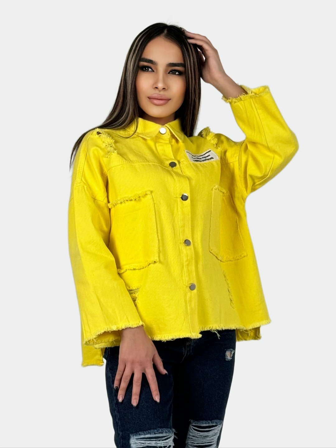 Куртка джинсовая , размер One Size, Желтый — фото 1