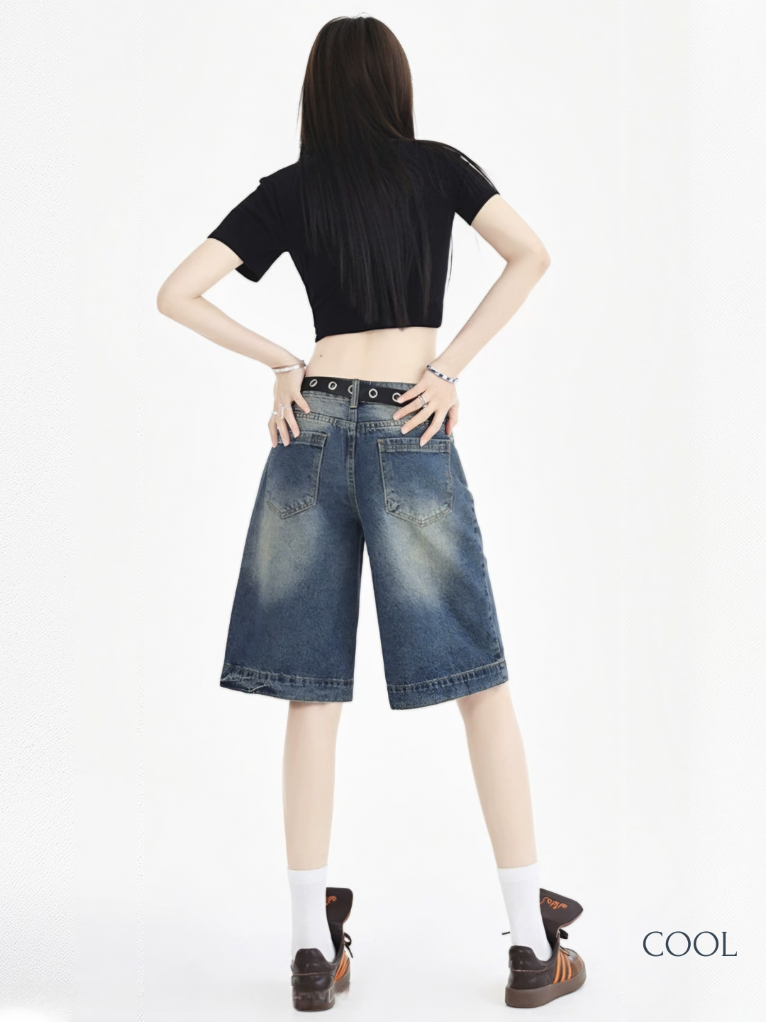 Шорты  Широкие джинсы, размер S, blue — фото 1