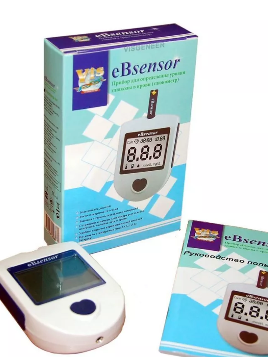 Глюкометры И Анализаторы Крови Тест-полоски Ебсенсор (eBsensor) №50 - 3 упаковки + глюкометр (без комплектации)