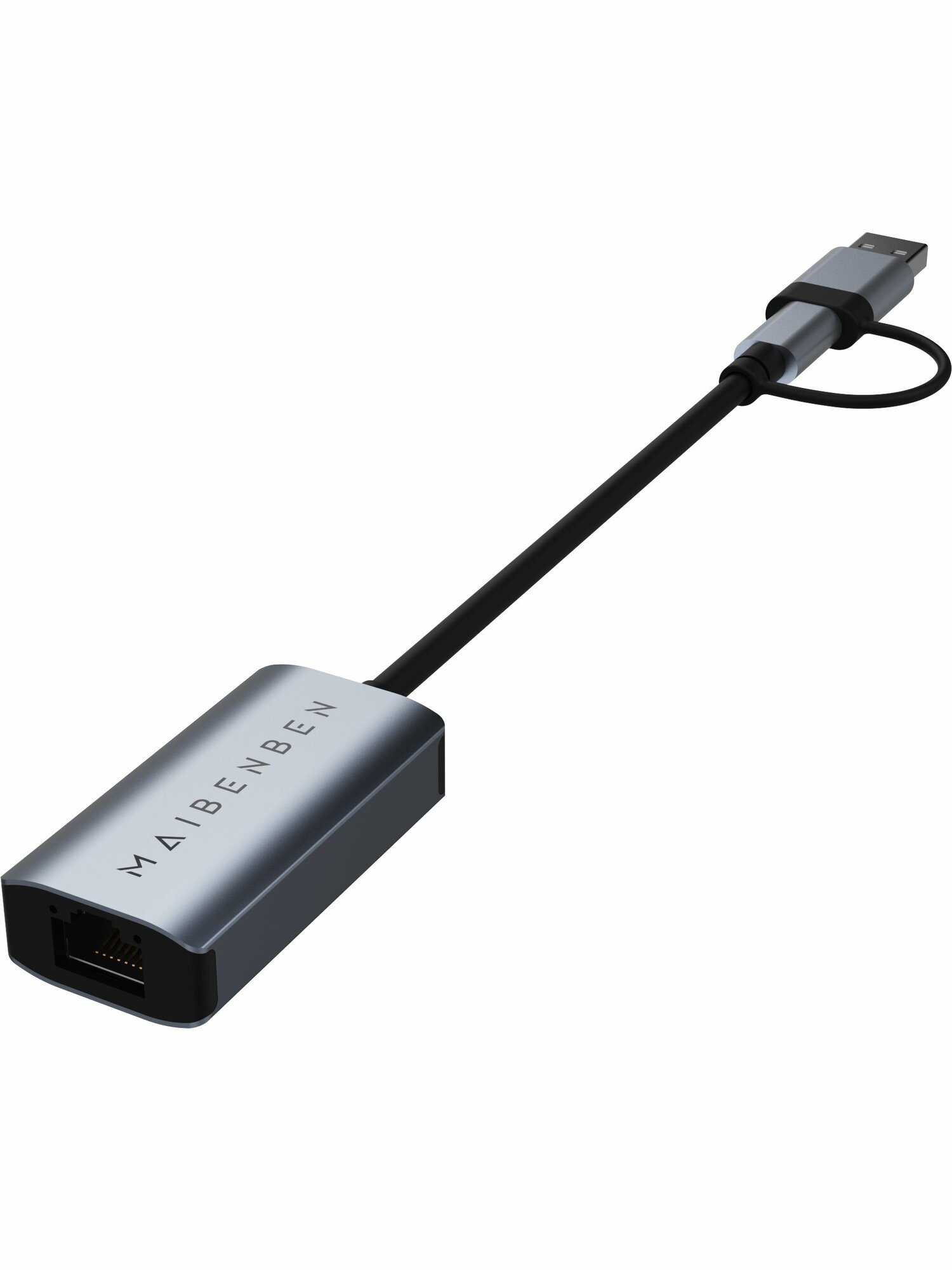 Адаптер MAIBENBEN USB-C/USB-A to RJ45 LAN 1000M (DS02RG0125) — фото 1