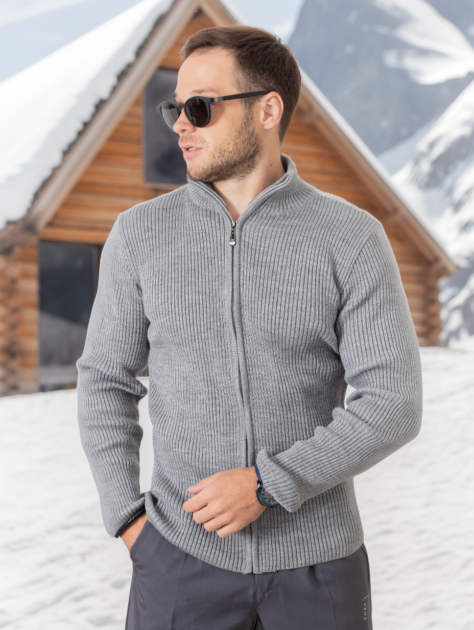 Свитер MADMAN, размер 52, , серый/серый