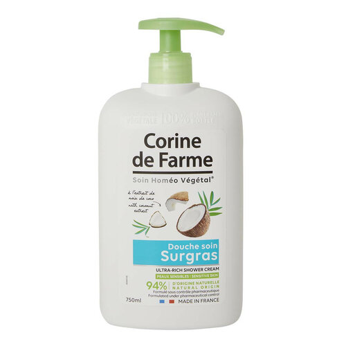 Крем для душа Corine de Farme Ультра-насыщенный с экстрактом кокоса, 750 мл
