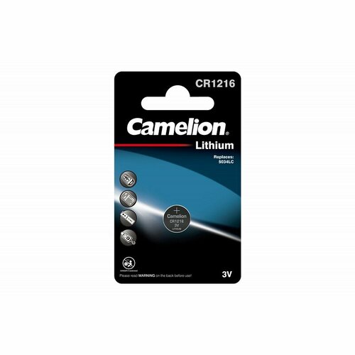 Camelion CR1216 BL-1 (CR1216-BP1, батарейка литиевая,3V), цена за 1 шт. батарейка ansmann cr1216 батарея 3v
