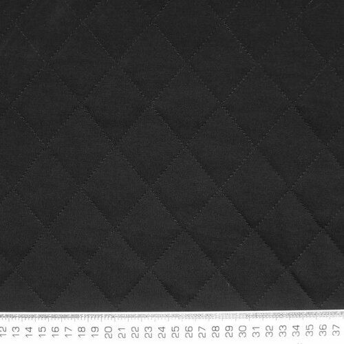 Ткань черная для шитья и рукоделия курточная стежка 100х140 см