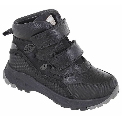 Ботинки Tiflani, зимние, натуральная кожа, на липучках, размер 25, черный