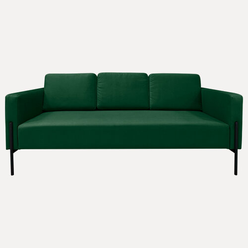 Изображение товара Диван прямой Офис подлокотниками, зеленый велюр