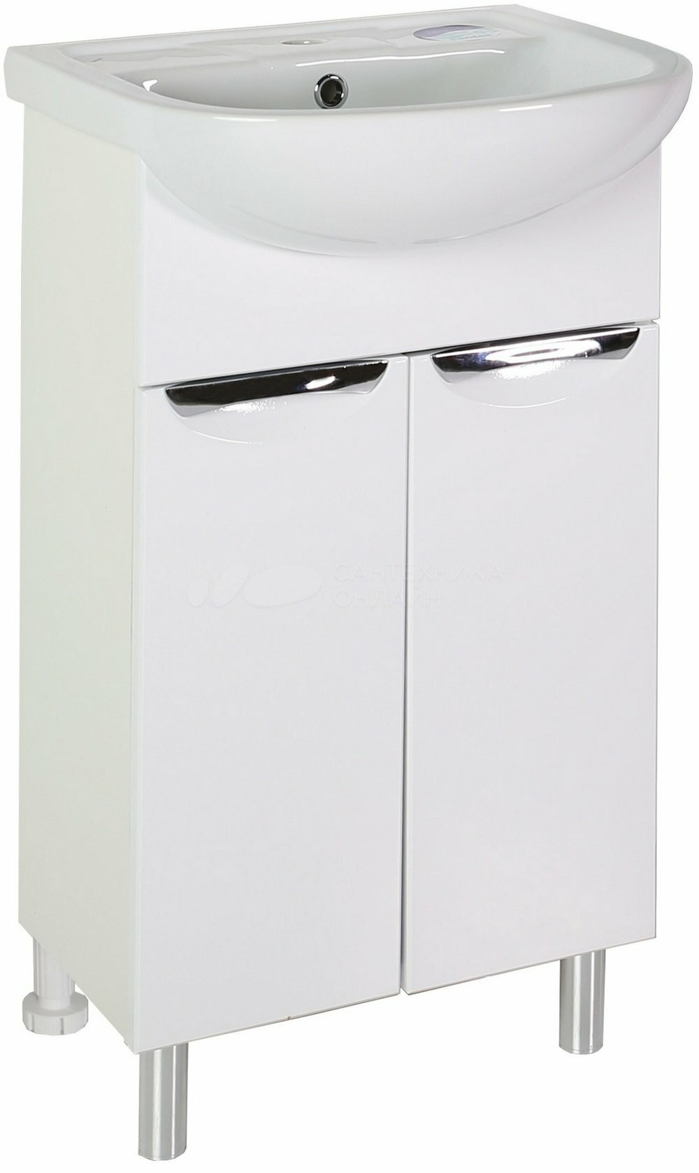 Тумба ASB Mebel Мессина 50 с раковиной Ладога 50