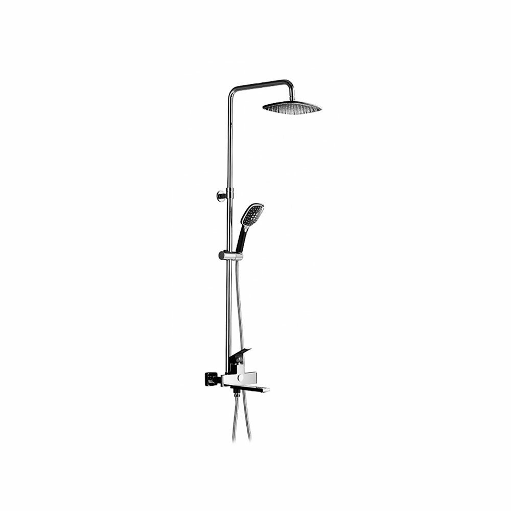 Душевая система с тропическим душем из латуни с коротким изливом Ganzer GZ28061-С черный/хром