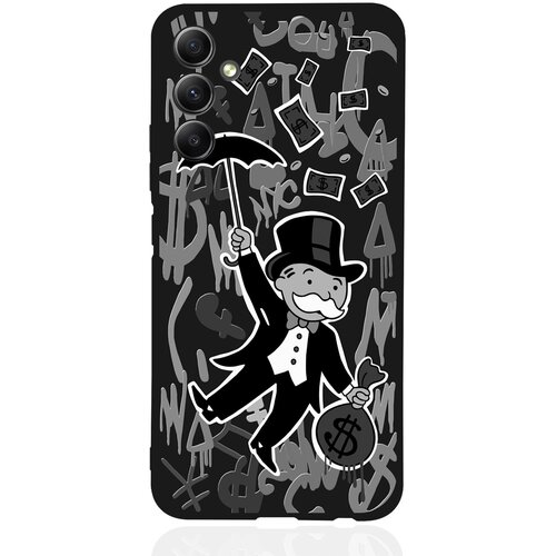 Черный силиконовый чехол MustHaveCase для Samsung Galaxy A34 Monopoly Black Edition/ Монополия