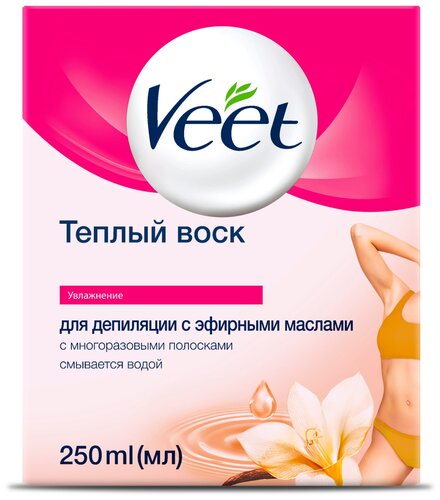 Veet Тёплый воск с эфирными маслами в банке 250 мл ваниль — купить в ...