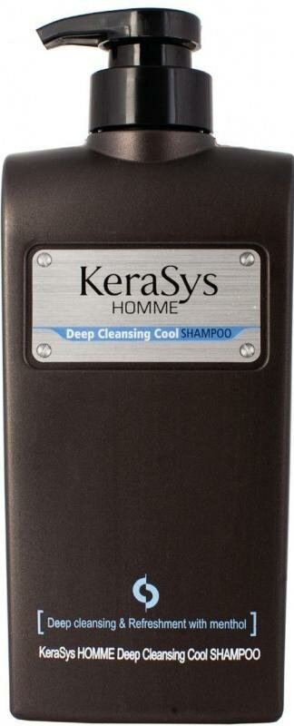 Aekyung Kerasys Homme Deep Cleansing Cool Шампунь мужской для волос Освежающий 550 мл