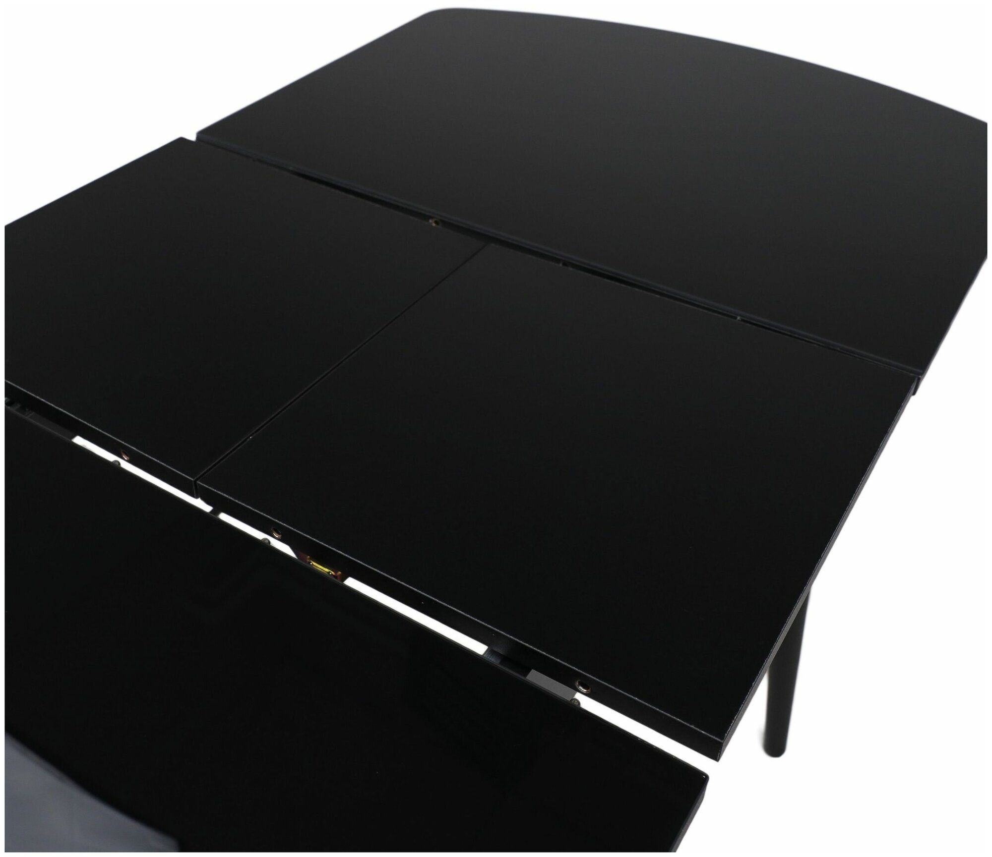 Стол раздвижной Винер, черный, закаленное стекло + лдсп, длина до 126 см - фотография № 5