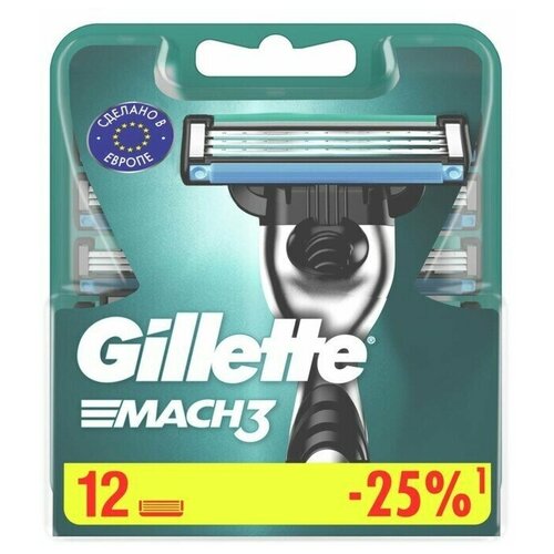 Сменные кассеты Gillette Mach 3, 12 шт